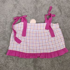 Maree Maree Women's Pink Plaid Tank Top Size Large NEW Barbiecore Feminine